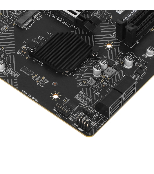 Материнская плата MSI PRO H610M-B, LGA1700, Intel H610, 2xDDR5, 4xSATA, 1xM.2, 1xPCIe 4.0 x16, 1xPCIe x1, 1xHDMI, 1xDP, 1x1Gb LAN, 2xUSB 3.2 Gen 1, 4xUSB 2.0, 3x3.5 мм, 7.1, micro-ATX