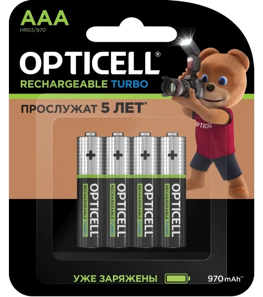 Аккумулятор Opticell Turbo 6080004 AAA NiMH 970mAh (4шт) блистер