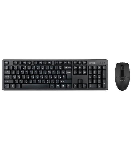 Комплект клавиатура+мышь A4Tech 3330N беспроводной, USB, 1200 DPI, чёрный