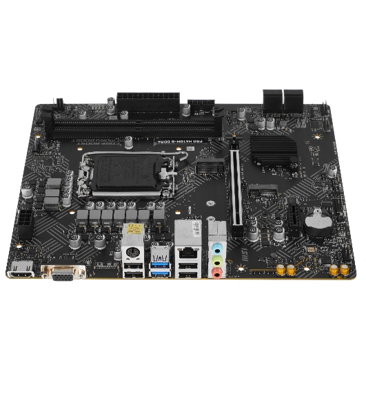 Материнская плата MSI PRO H610M-B, LGA1700, Intel H610, 2xDDR5, 4xSATA, 1xM.2, 1xPCIe 4.0 x16, 1xPCIe x1, 1xHDMI, 1xDP, 1x1Gb LAN, 2xUSB 3.2 Gen 1, 4xUSB 2.0, 3x3.5 мм, 7.1, micro-ATX