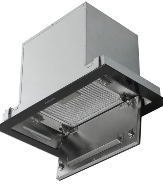 Вытяжка встраиваемая Krona Selina 600 Glass S черный, 52 см, 1300 куб. м/ч, 61 дБ