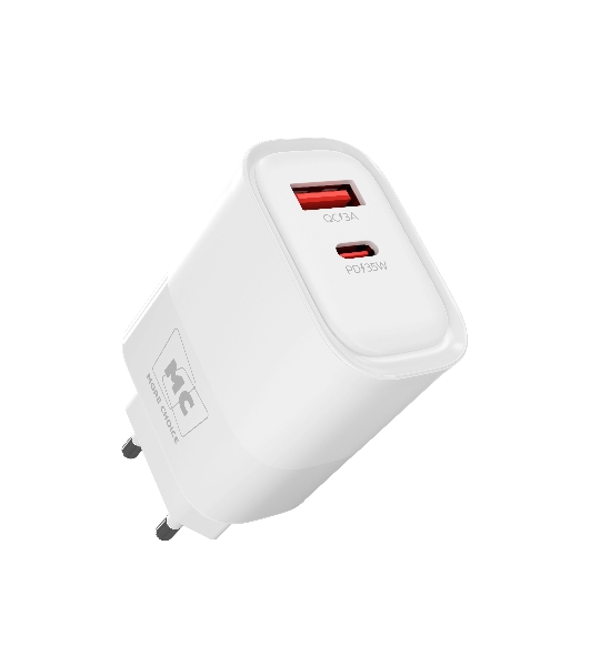 Сетевое зарядное устройство MORE CHOICE (4620202555595) NC82 1USB+1Type-C 3.0A PD 35W+QC3.0, белый
