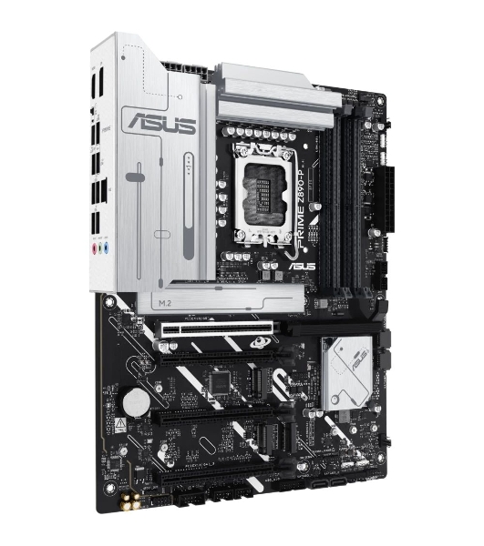Материнская плата ASUS PRIME Z890-P, LGA 1851, Intel Z890, 4xDDR5, 4xSATA, 4xM.2, 1xPCIe 5.0 x16, 2xPCIe 4.0 x4, 1xPCIe 4.0 x1, 1xHDMI, 1xDP, 1xUSB-C (видеовыход), 1x 2.5Gb LAN, 4xUSB-A 2.0, 2xUSB-A 3.2 Gen 1, 1xUSB-A 3.2 Gen 2, 1xUSB-C 3.2 Gen 2x2, 3x3.5 мм, 7.1, ATX
