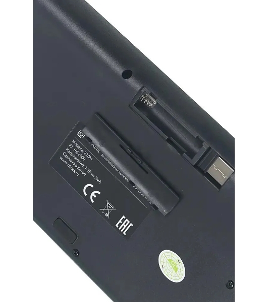 Комплект клавиатура+мышь Oklick 220M беспроводной, USB, 1000 DPI, чёрный