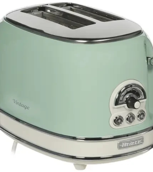 Тостер Ariete Vintage 155 зелёный, 810 Вт, 2 слота