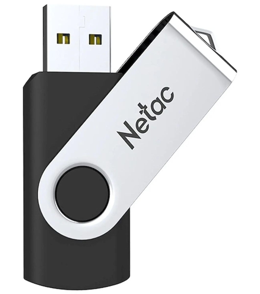 Флешка USB Netac U505 (NT03U505N-004G-20BK), 4Gb, USB 2.0, R/W 70/30, черный/серебристый