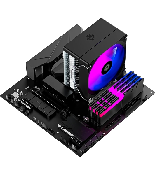 Кулер для процессора ID-COOLING SE-214-XT V2 LGA1851/1700/1200/115X/AM5/AM4 (16шт/кор, TDP 200W, PWM, 4 тепл.трубки прямого контакта, FAN 120мм, Random Spectrum Lighting) RET