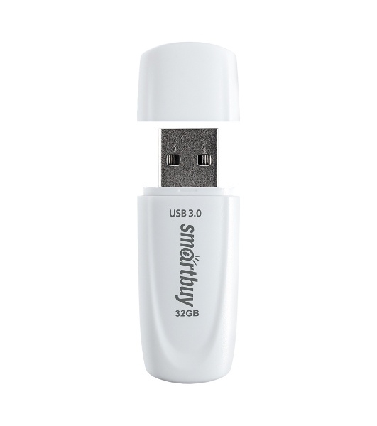 Флешка USB Smartbuy Scout white (SB032Gb3SCW), 32Gb, USB 3.0/3.1, R/W 110/40, белый