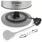 Электрочайник Bosch TWK3P420 черный, 1.7 л, 2400 Вт, скрытый нагревательный элемент, фото4