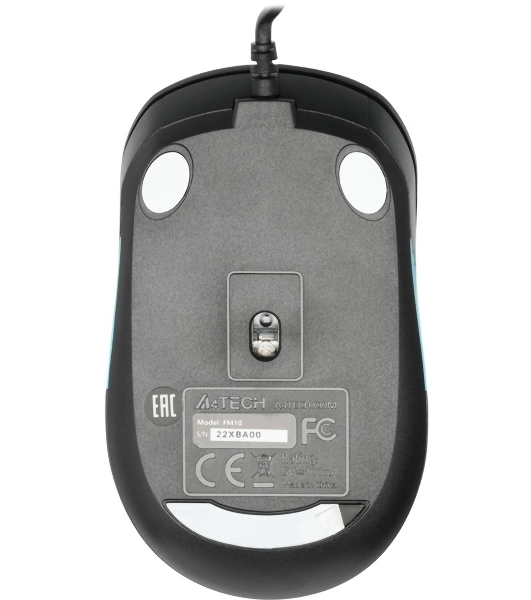 Мышь проводная A4Tech Fstyler FM10 черный/синий, 1600 dpi, USB, кнопки - 4