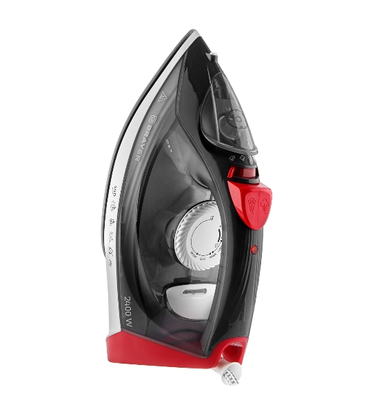 Утюг BRAYER BR4011 черный/белый/красный, 2400 Вт, 20 г /мин, 140 г/мин, 330 мл