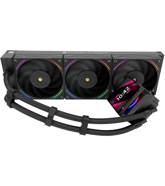 Водяное охлаждение для процессора Thermalright Hyper Vision 360 (360mm, LED, Black, ARGB/Fans: 3x120mm, 69CFM, 27dBA, 2150RPM/Pump height 68mm, 6400RPM, Rad thickness 27mm/S: 1700, 1200, 1851, 115X, 2011, 2066, AM5, AM4)