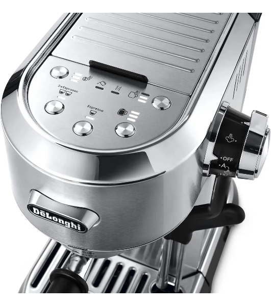 Кофеварка рожковая DeLonghi EC950.M (0132106249) серебристый, исп. кофе - молотый/чалды, 1.6 л, 1450 Вт, 15 бар
