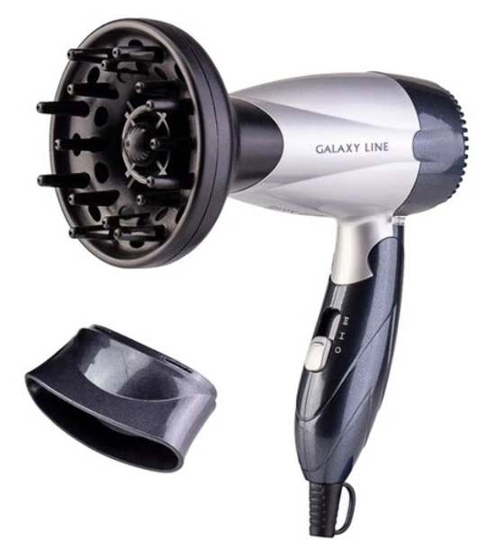 Фен Galaxy Line GL 4305 серебристый/черный, 1400 Вт, компактный