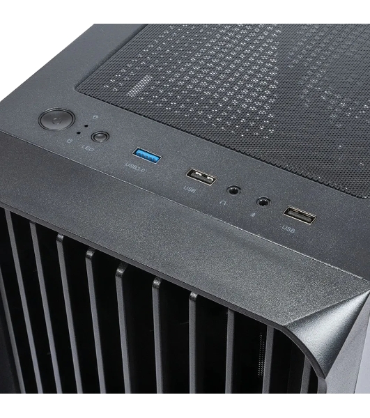 Компьютерный корпус Minitower mATX Eurocase 00-01003411 M205 4ARGb черный без БП закаленное стекло USB 3.0