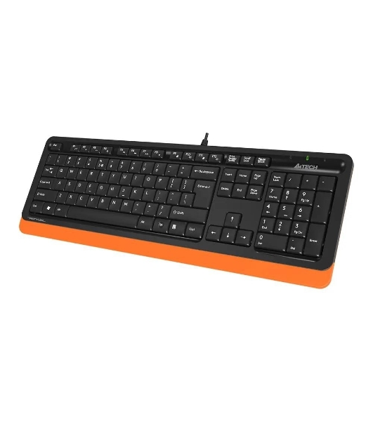 Комплект клавиатура+мышь A4Tech FStyler F1010 проводной, USB, 1600 DPI, чёрный/оранжевый