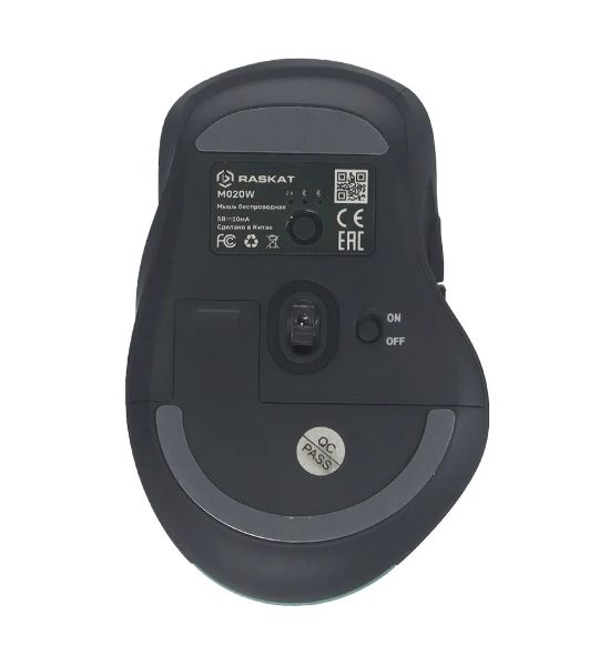Мышь беспроводная Raskat M020W зеленый/черный, 2400 dpi, радиоканал, Bluetooth, USB, кнопки - 7