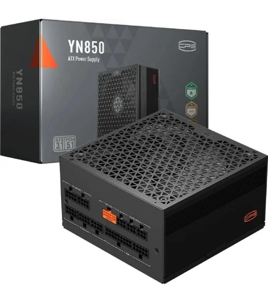 Блок питания PCCOOLER, 850W 80+ Gold (ATX, 3.1, PCIe 5.1 600W, Full modular, 1x24(20+4)pin 550мм, 2xCPU 8(4+4)pin 650мм, 3xPCIe 8(6+2)pin 500мм, 1x12V(2x6) 12+4pin 650мм, 3xSATA*3+MOLEX4pin*1 450+120+120+120мм, Active, 135x135mm, 150x150x86mm, APFC, OVP, UVP, OCP, SCP, OTP, OPP, SPD)