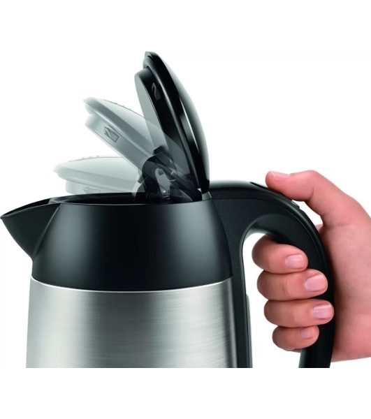 Электрочайник Bosch TWK3P420 черный, 1.7 л, 2400 Вт, скрытый нагревательный элемент