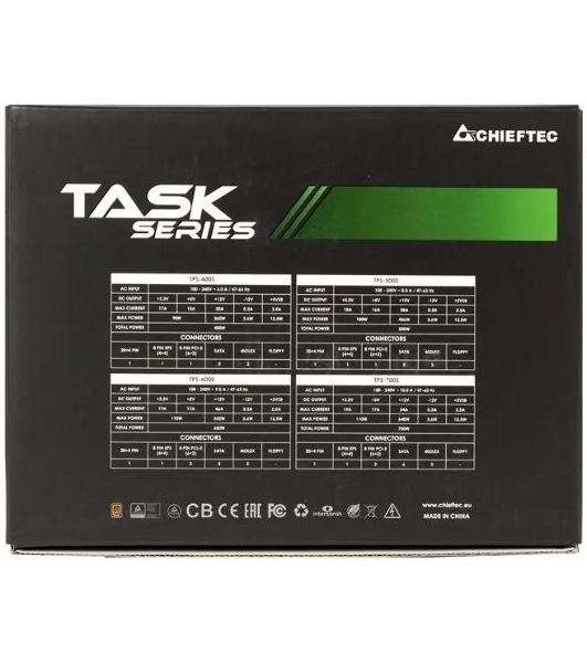 Блок питания Chieftec Task TPS-700S, 700Вт, 80 PLUS Bronze, 120мм, черный