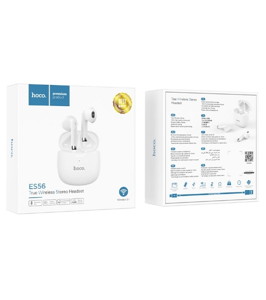Наушники TWS Hoco ES56 белый, вкладыши, Bluetooth, до 4 ч.