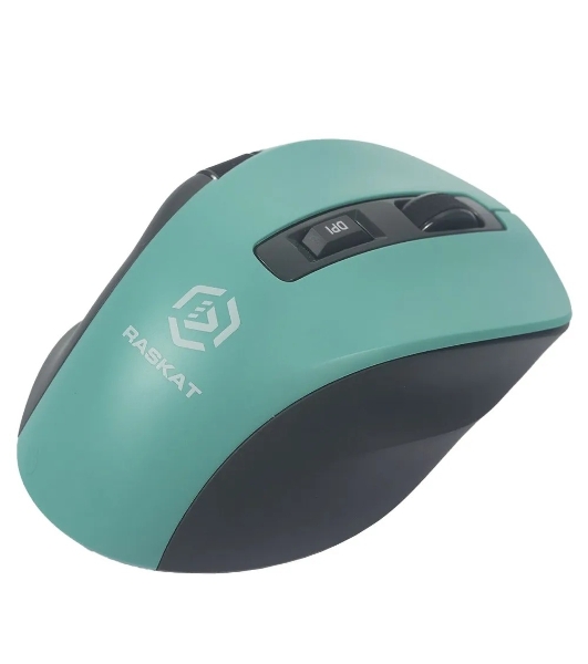 Мышь беспроводная Raskat M020W зеленый/черный, 2400 dpi, радиоканал, Bluetooth, USB, кнопки - 7