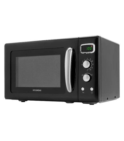 Микроволновая печь Hyundai HYM-D3040 черный, 23 л, 800 Вт, переключатели - кнопки, поворотный механизм