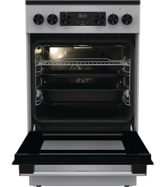 Плита электрическая Gorenje GEC5C41SG серый, конфорок 4 электрических, духовка 70 л, 50 см x 85 см x 59.4 см (без крышки)