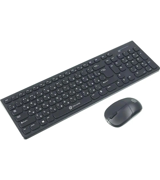 Комплект клавиатура+мышь Oklick 220M беспроводной, USB, 1000 DPI, чёрный