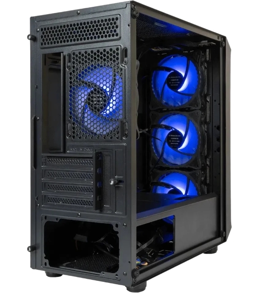 Компьютерный корпус Minitower mATX Eurocase 00-01003411 M205 4ARGb черный без БП закаленное стекло USB 3.0