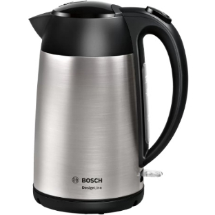 Электрочайник Bosch TWK3P420 черный, 1.7 л, 2400 Вт, скрытый нагревательный элемент