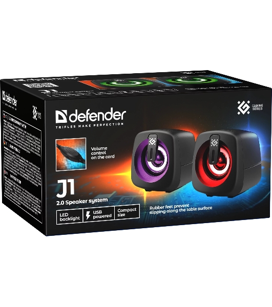 Компьютерная акустика Defender J1 6Вт, подсветка, питание от USB