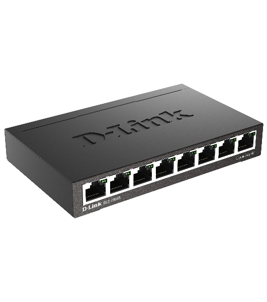 Коммутатор D-Link DGS-1008D/R1A, 8×1 Гбит/с, неуправляемый