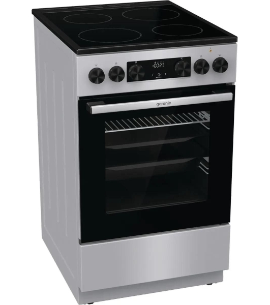 Плита электрическая Gorenje GEC5C41SG серый, конфорок 4 электрических, духовка 70 л, 50 см x 85 см x 59.4 см (без крышки)
