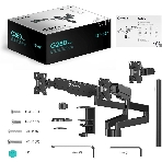 Кронштейн (держатель) ONKRON G280 для трех мониторов 13'-32' дюймов настольный, черный, фото2