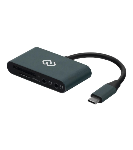 Кард-ридер Digma CR-СA2512-G/темно-серый/SD/TF/micro-SD/USB Type-C/алюминий