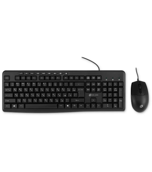 Комплект клавиатура+мышь Oklick S650 проводной, USB, 2000 DPI, чёрный
