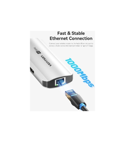 USB-концентратор Vention TQHHB, USB Type-C, USB/HDMI/RJ-45, USB Type-C