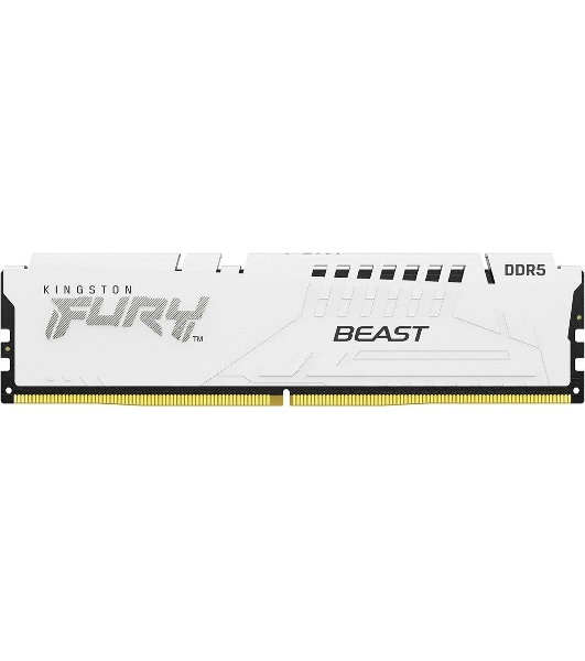 Оперативная память Kingston Fury Beast, DDR5, 32Gb (2x16GB), 6000MHz, CL36, DIMM, с радиаторами, белый
