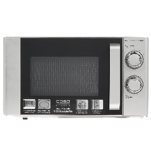 Микроволновая печь CASO M 20 Ecostyle Pro серебристый/черный, 20 л, 800 Вт, переключатели - поворотный механизм