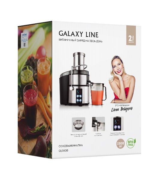Соковыжималка центробежная Galaxy Line GL 0808 1500Вт рез.сок.:1100мл. серебристый