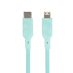 Кабель QUMO, MFI С94, Type-C на MFI Apple 8 pin, силиконовый, 1м, 2,22A, 9V, 20W, PD (голубой), фото 1