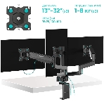 Кронштейн (держатель) ONKRON G280 для трех мониторов 13'-32' дюймов настольный, черный, фото4