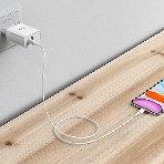 Сетевое зарядное устройство HOCO C80A Rapido 1xUSB + 1xUSB-C, 3.1A, 20W, белый, фото4