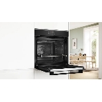 Встраиваемый духовой шкаф Bosch, Serie 4, Auto Pilot 10, объем 71 л, 7 режимов нагрева, 4D Hotair, телескопические направляющие 1уровень,пиролиз, сенсорное управление, черный+профиль из нерж. стали, фото2