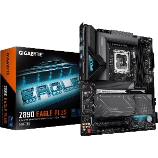 Материнская плата Gigabyte Z890 EAGLE PLUS, LGA 1851, Intel Z890, 4xDDR5, 4xSATA, 4xM.2, 1xPCIe 5.0 x16, 2xPCIe 4.0 x16, 1xDP, 1x2.5Gb LAN, 1xUSB-C 40Gbps (USB4), 2xUSB-A 10Gbps, 3xUSB-A 5Gbps, 4xUSB-A 2.0, 3x3.5 мм + S/PDIF оптический, 7.1, с подсветкой, ATX