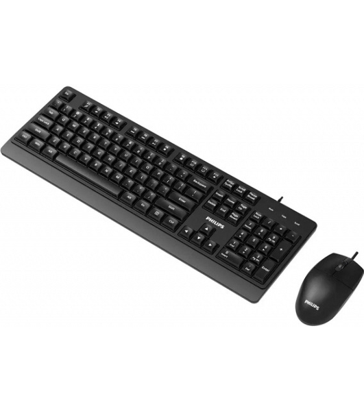 Комплект клавиатура+мышь Philips SPT6247 проводной, USB, 1600 DPI, чёрный