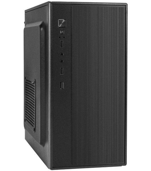 Компьютерный корпус Minitower ExeGate BAA-408-UNS450 (mATX, БП UNS450 с вент. 12см, 2хUSB, HD Audio, черный)
