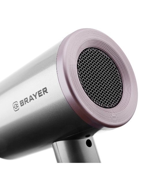 Фен BRAYER BR3022 серый/розовый, 1800 Вт