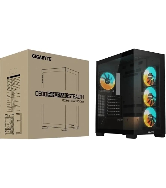Компьютерный корпус Gigabyte Gb-C500P ST черный без БП ATX 3x120мм 6x140мм 2xUSB 3.0 1xUSB3.1 audio bott PSU